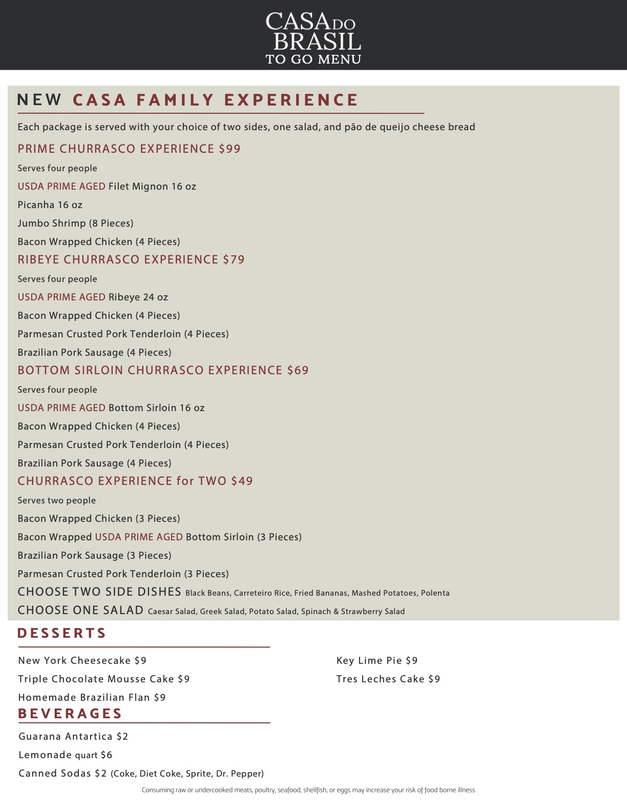 Houston ToGo Menu Casa do Brasil
