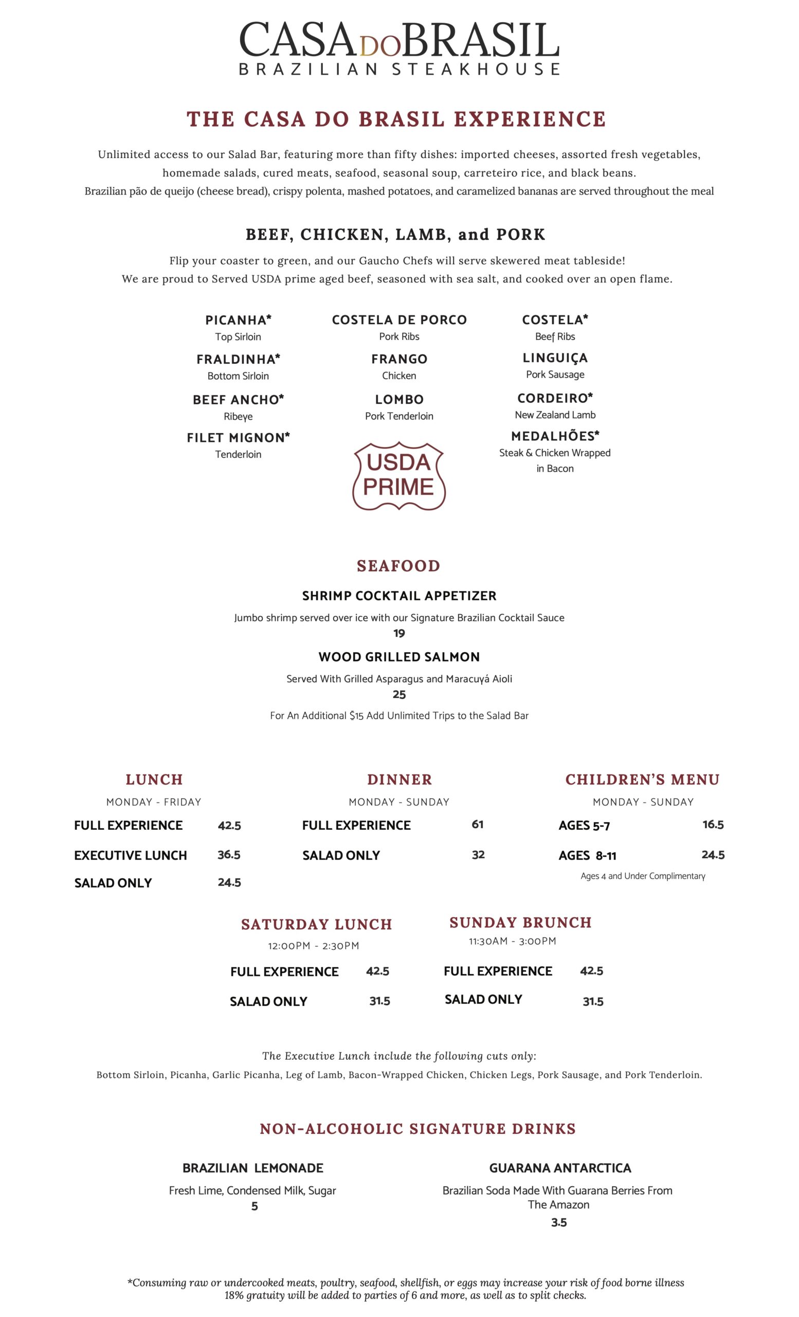 Houston Menu Casa do Brasil