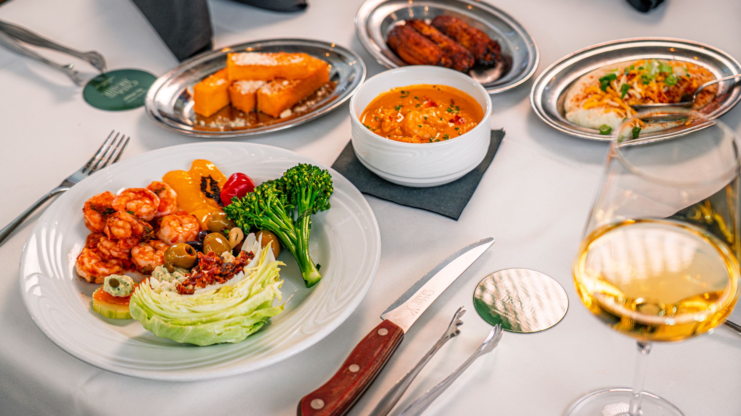 A plated selection from the Casa do Brasil salad bar